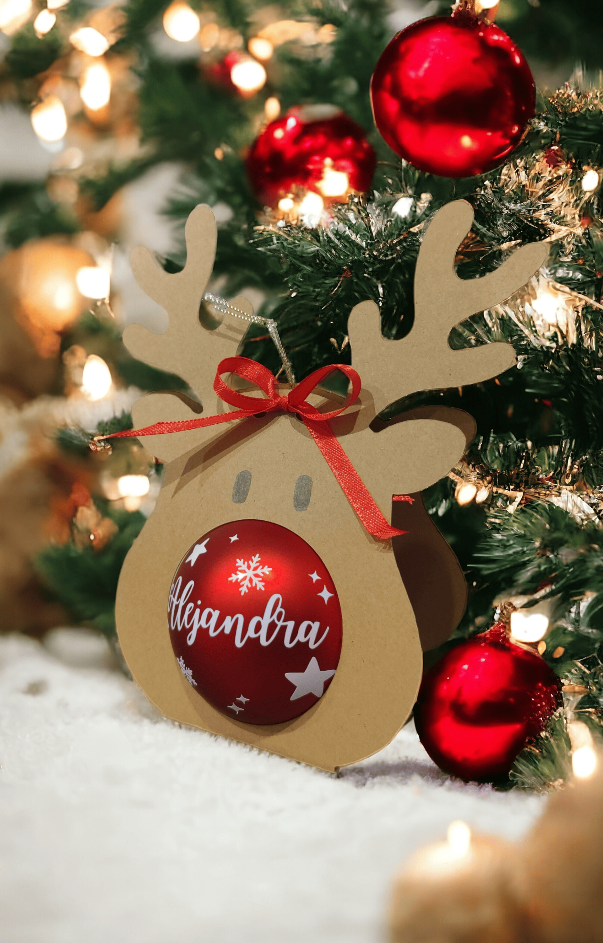 Bola de Navidad personalizada en caja de Rudolph - 2