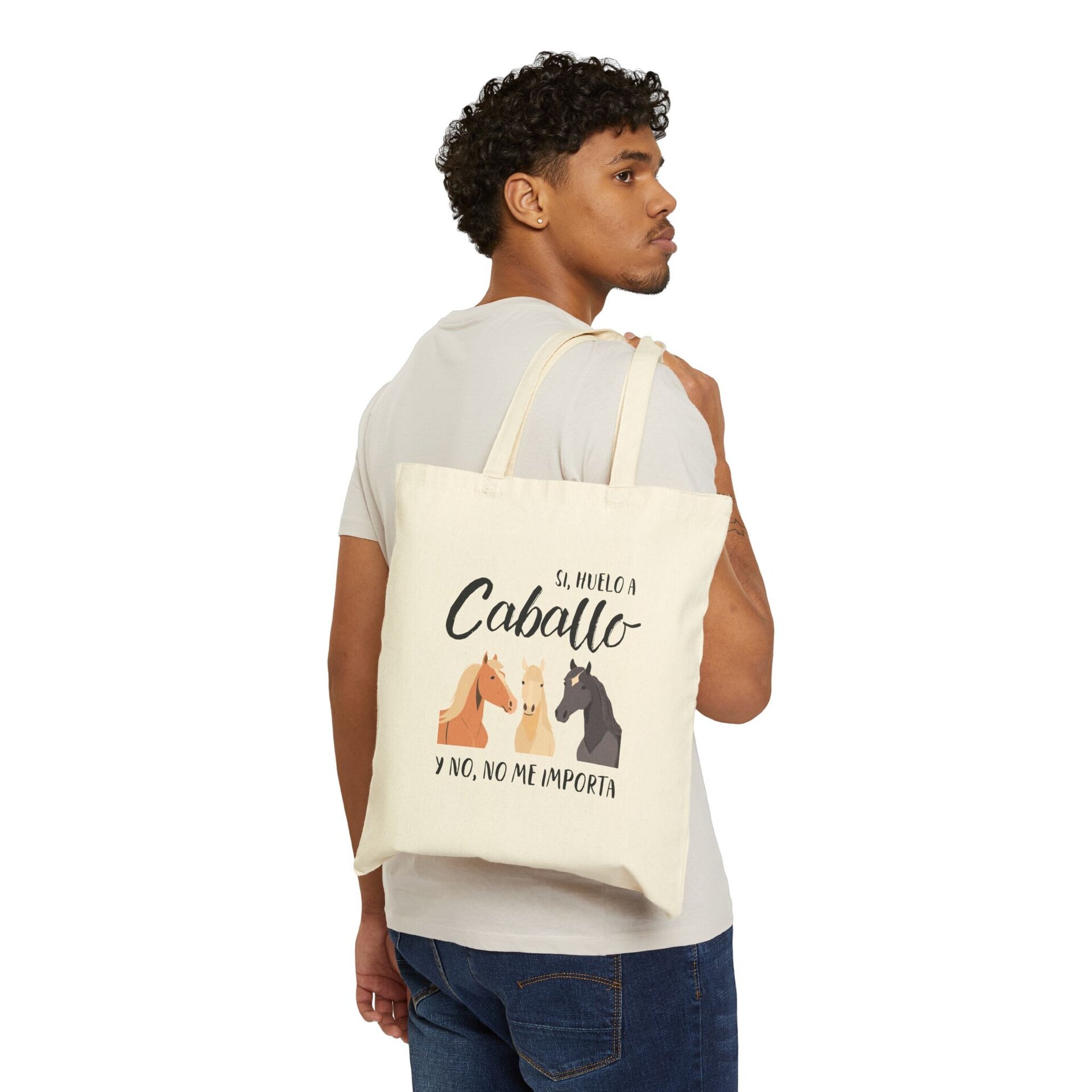 Bolsa de tela Tote Bag con diseño de caballos - 3